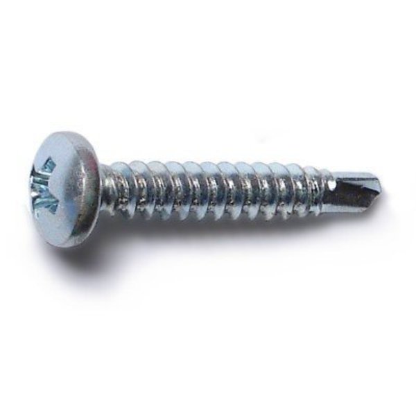 Buildright Self-Drilling Screw, #8 x 1 in, Zinc Plated Steel Pan